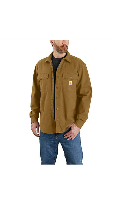 Carhartt Rugged Flex Relaxed Fit Canvas Fleece-Lined Shirt Jac 105419