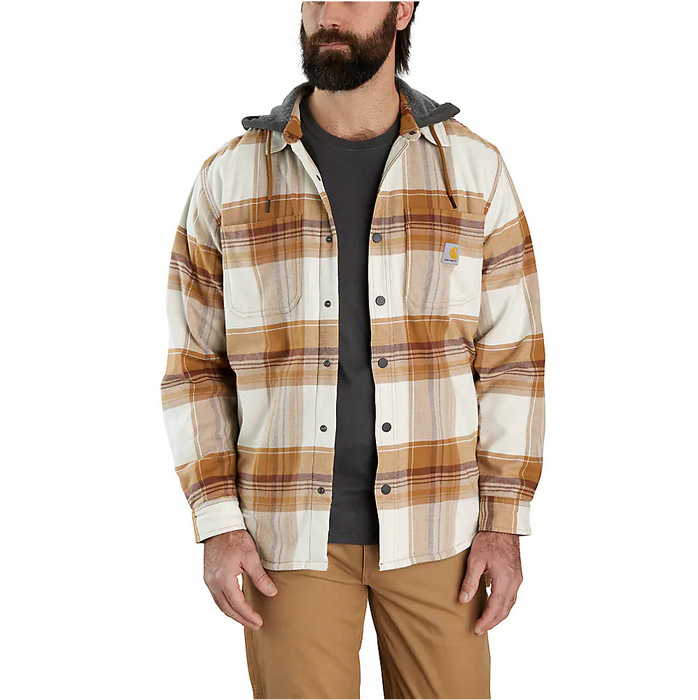 Carhartt Rugged Flex Relaxed Fit Flannel Fleece-Lined Hooded Shirt-Jac 105938