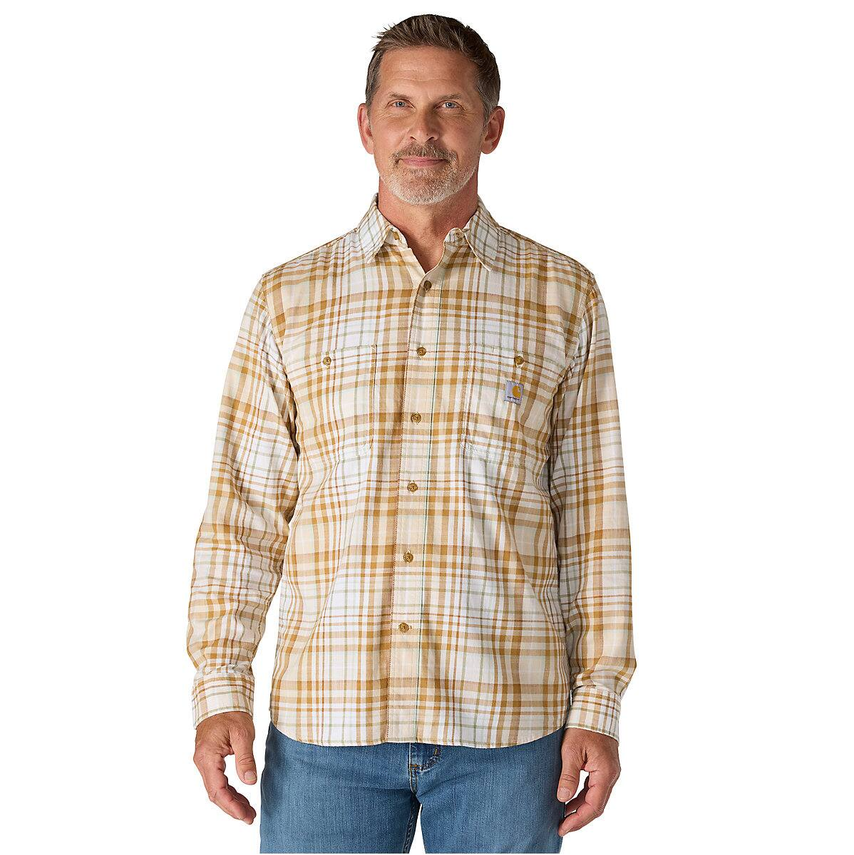 Men's Relaxed Fit Plaid Shirt - Lightweight Long Sleeve | Crane's