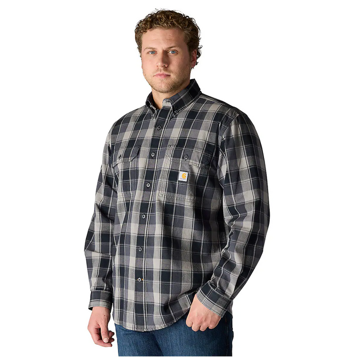 Carhartt Loose Fit Midweight Chambray Long-Sleeve Plaid Shirt - 107012