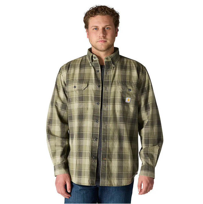 Carhartt Loose Fit Midweight Chambray Long-Sleeve Plaid Shirt - 107012