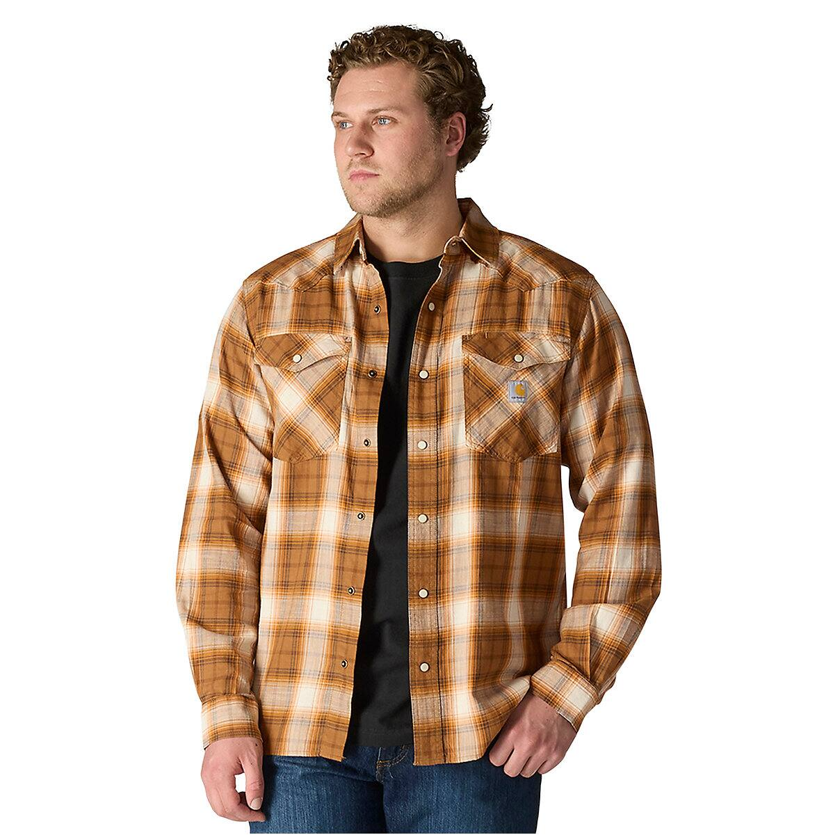 Carhartt柄シャツ Montana Rugged Flex Plaid Shirt - Lightweight Western Snap-Front