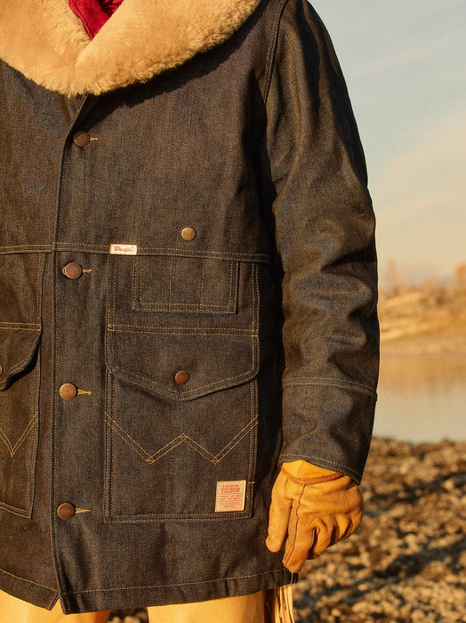 Wrangler x Filson Packer Jacket Indigo MPN 112370270 - Premium Shearling Collar Workwear
