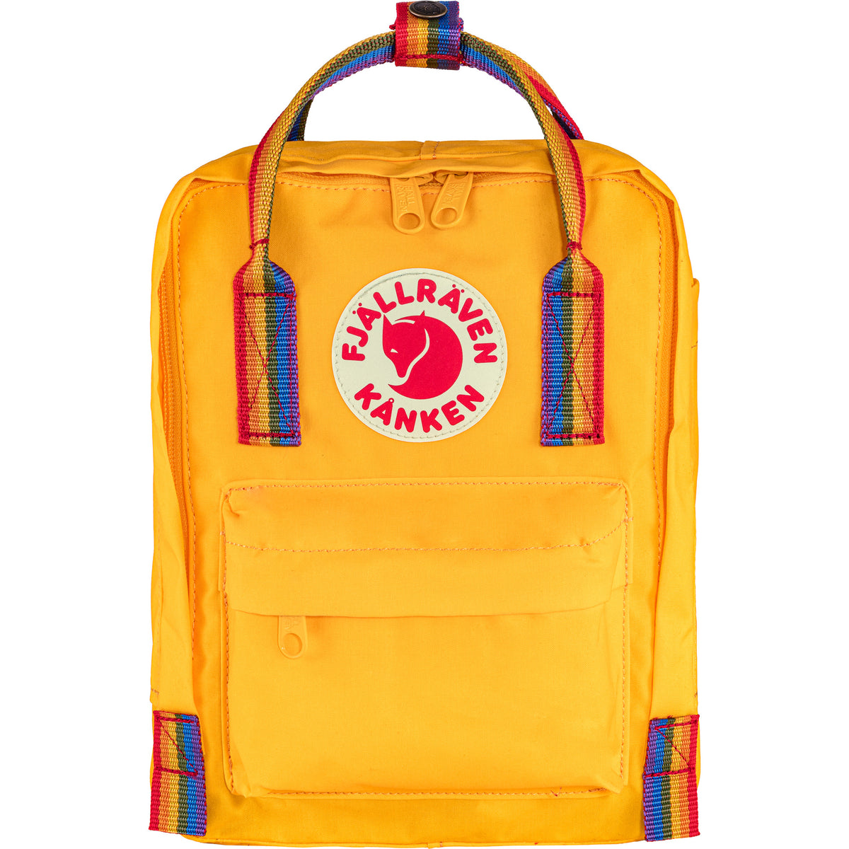 fjallraven kanken rainbow mini backpack Fjallraven Kanken Rainbow Mini Backpack Warm Yellow / Rainbow Pattern