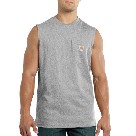 Carhartt Men's Sleeveless Workwear T-Shirt with Chest Pocket