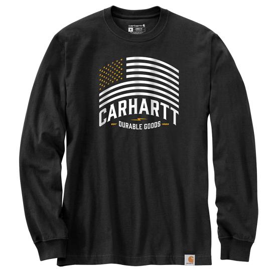 Carhartt Relaxed Fit Midweight Long Sleeve Flag Graphic T Shirt 105960