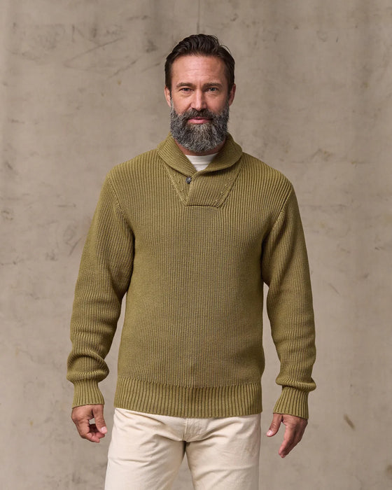 Vintage Cotton Shawl Neck Sweater 20307488