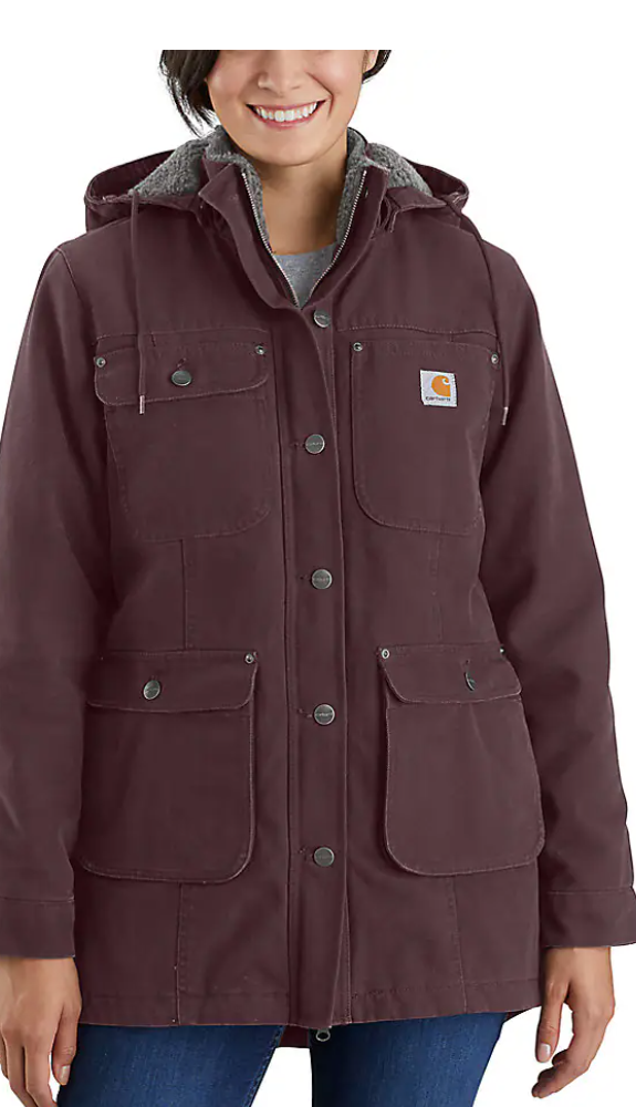 Carhartt Weathered Duck Loose Fit Coat Brown XS