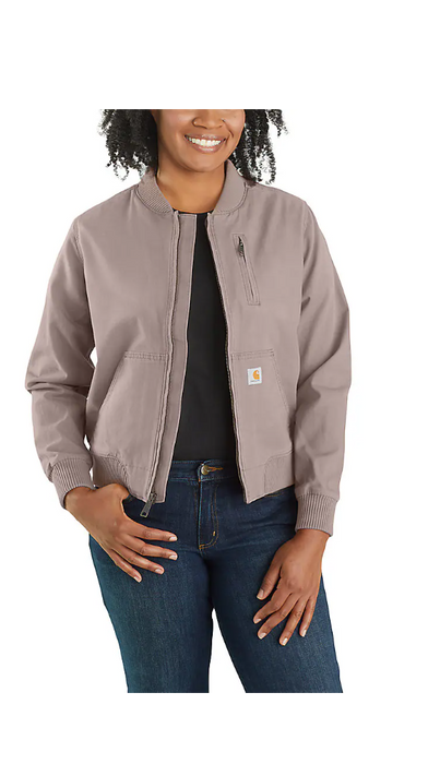Women's Rugged Flex Loose Fit Canvas Fleece-Lined Shirt Jacket