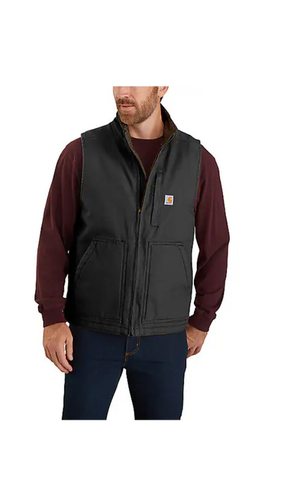 Carhartt Loose Fit Washed Duck Sherpa Lined Mock Neck Vest 104277 Crane s Country Store
