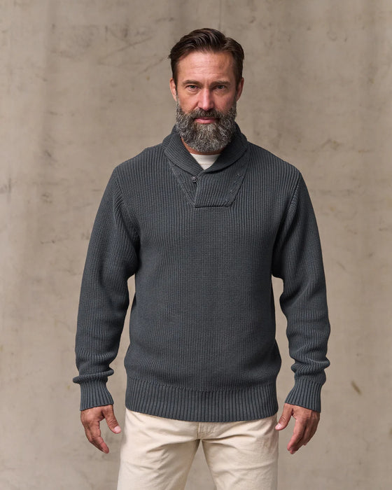 Vintage Cotton Shawl Neck Sweater 20307488