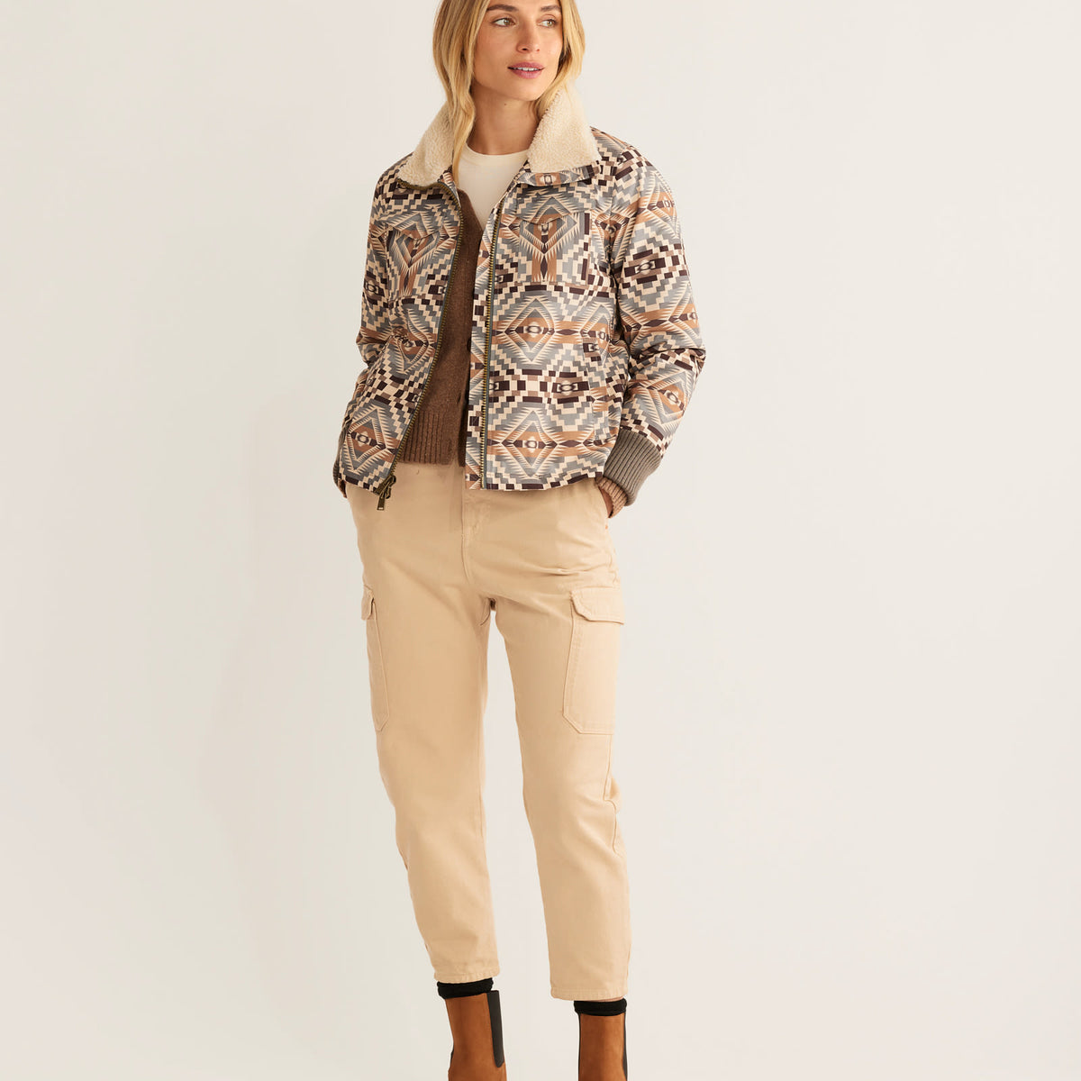 PENDLETON 00's G-9 スウェード ハリントンジャケット Vintage Pendleton High Grade Western Wear Striped Wool Zip Up