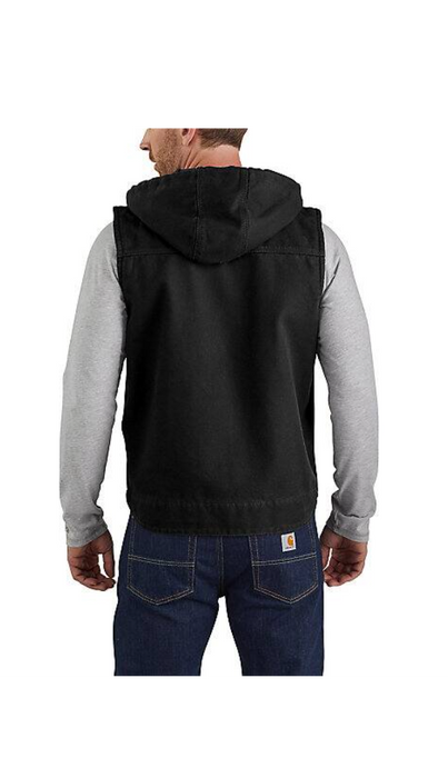 Carhartt Relaxed Fit Washed Duck Fleece-Lined Hooded Vest