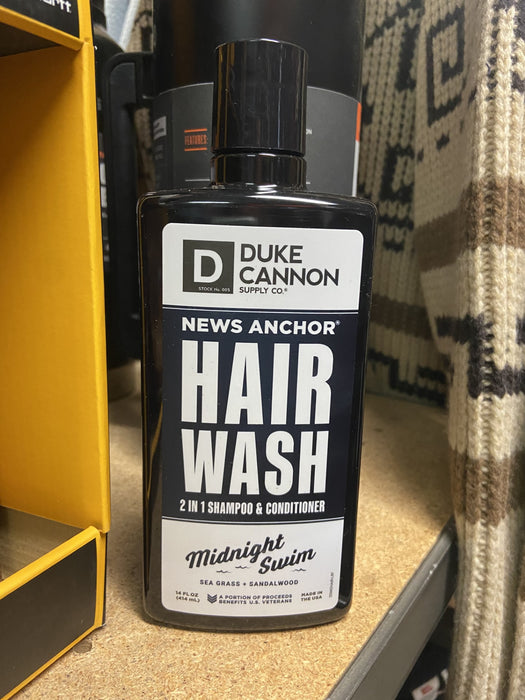 Duke Cannon News Anchor 2-in-1 Hair Wash - Midnight Swim 14 oz